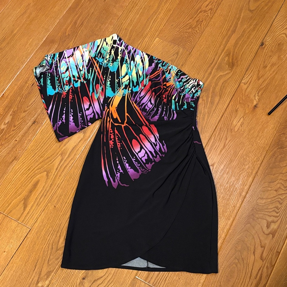 Colorful One-Shoulder Evening Dress